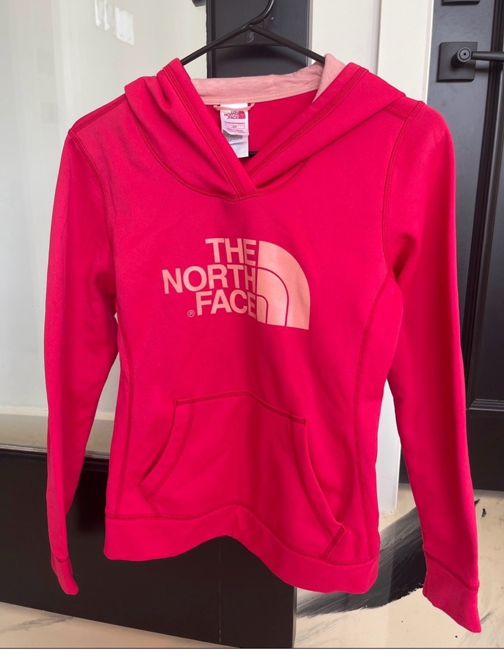 The North Face Hot Pink Hoodie with Light Pink Logo